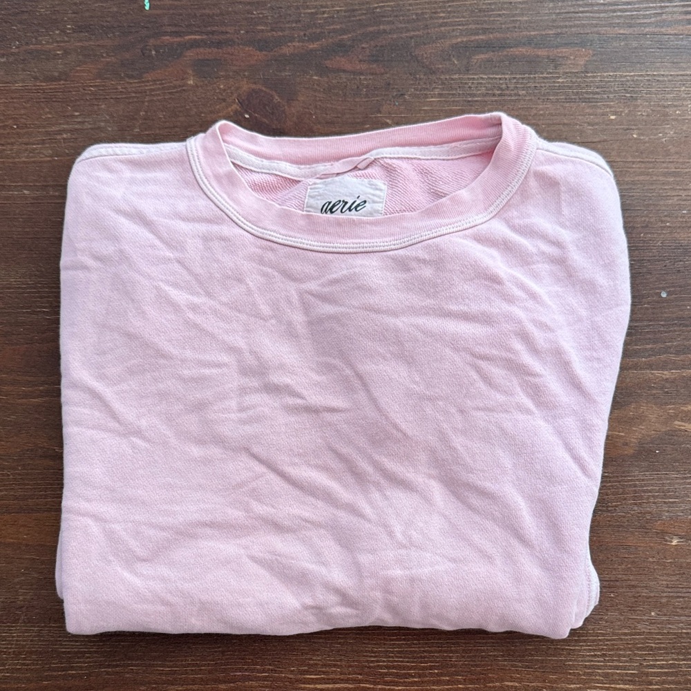 aerie Pastel Pink Crewneck Sweatshirt